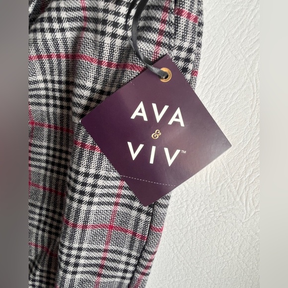 Ava & Viv Black and Gray Plaid Dress Pants Wide Leg sz 17 NWT - Picture 6 of 10